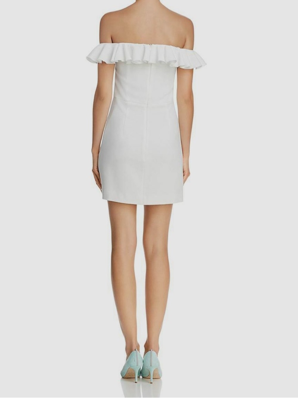 French Connection White Off-Shoulder Ruffle Mini Dress - Picture 2 of 2